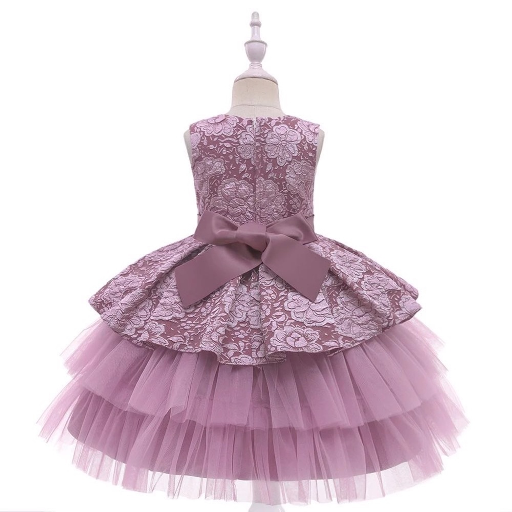 Luxury Floral Embroidered Wedding Birthday Boutique Flower Girl Dress 5030 - Picture 3 of 6